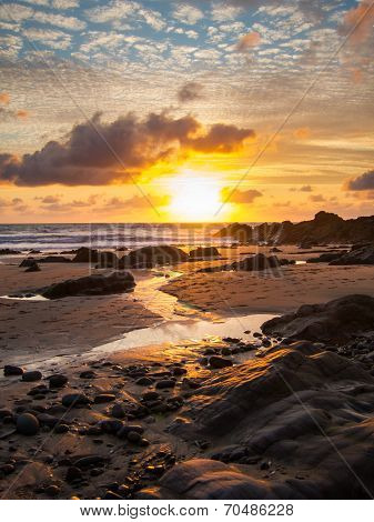 Sunset At Bude Cornwall
