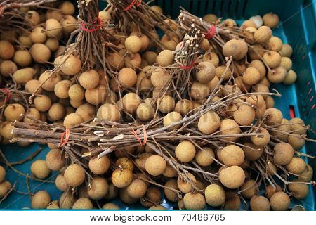 Fresh Longan Fruits On Basket For Sale