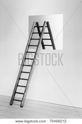 Ladder straddling window