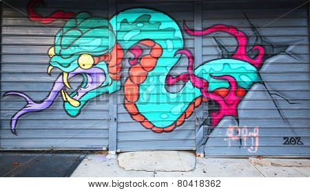 Mural art at East Williamsburg in Brooklyn