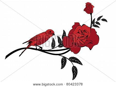 Valentinel Vignette With Bird
