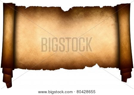 Antique Parchment On White Background.
