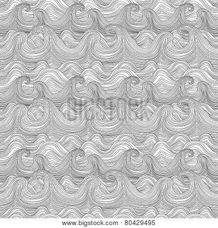 Seamless wavy pattern. Vector illustration wave, river ocean, wallpaper, ornament,