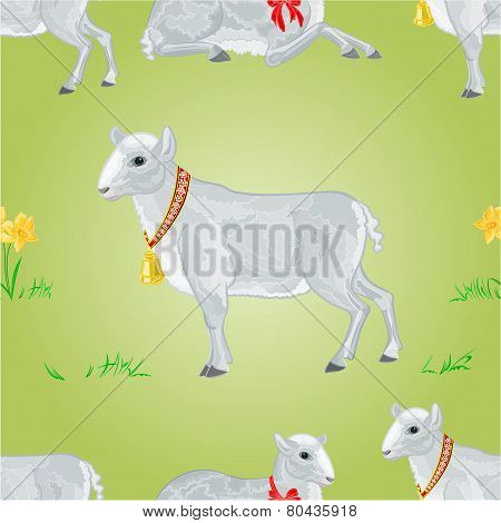 Easter Lamb Seamless Texture Vector