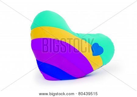 Heart Pillow Isolated On White Background