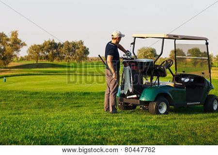 Young Man Playing Golf