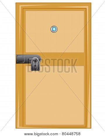 Wooden door with external lock
