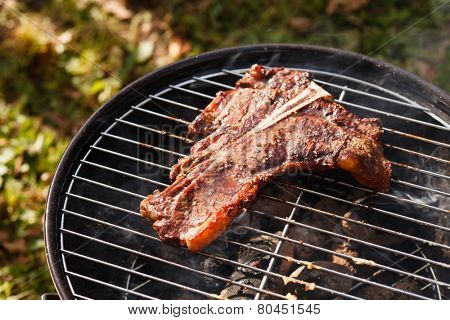 steak on grill