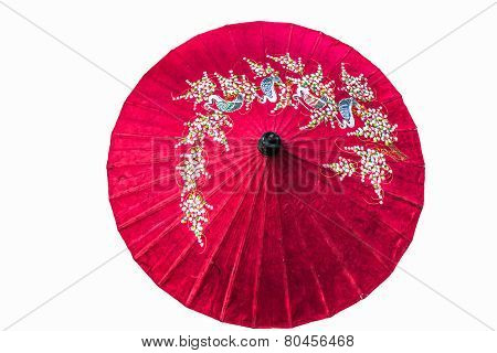 paper umbrella isolated in white background