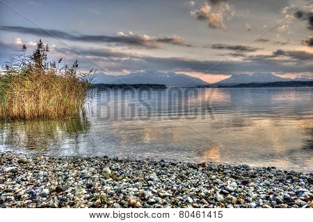 Sunset At Lake Chiemsee In Germany