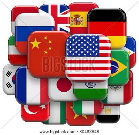 World Flags Button Collection