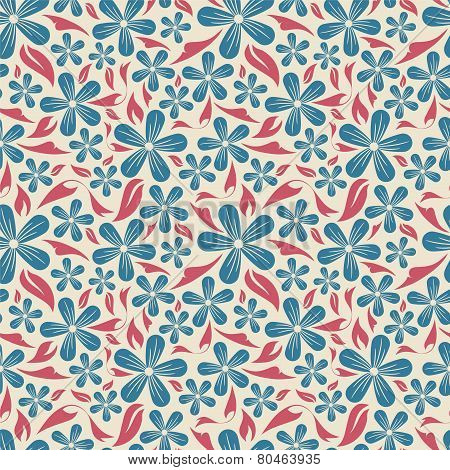 Flowers And Leaves On A Beige Background