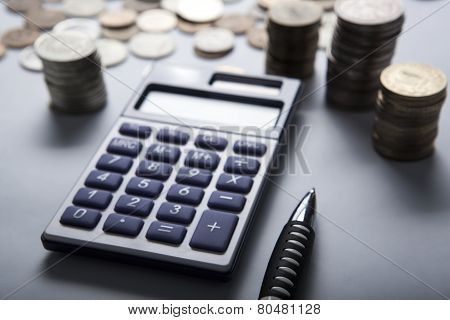 Handful Of Russian Rubles With Calculator