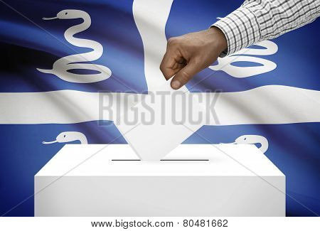 Ballot Box With National Flag On Background - Martinique