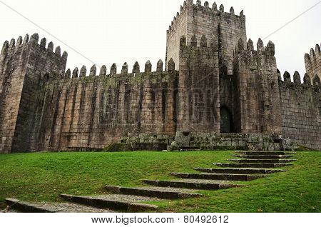 Guimarães castle, city where Portugal was born. Medieval Castle, century XII