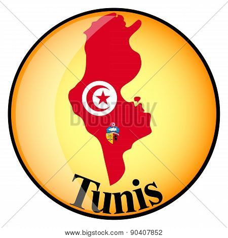 Orange Button With The Image Maps Of Tunis