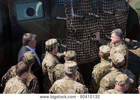 President Of Ukraine Petro Poroshenko At The Training Center Of The Land Forces