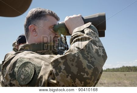 President Of Ukraine Petro Poroshenko At The Training Center Of The Land Forces