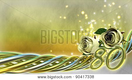 birthday concept with roses and sparks