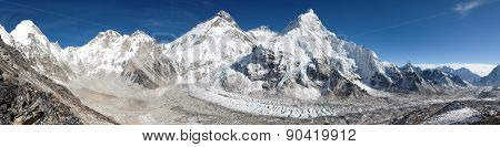 Beautiful View Of Mount Everest, Lhotse And Nuptse