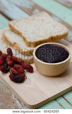 Breakfast : Home Made Bread With Mulberry Jam