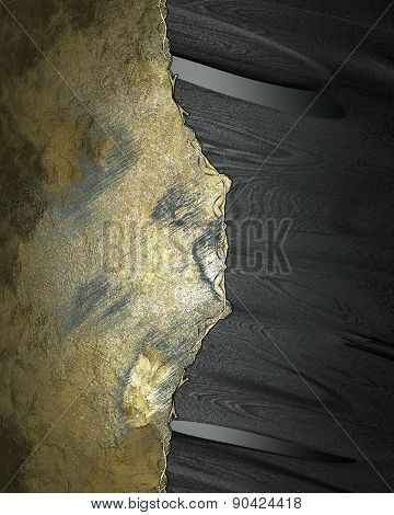 Grunge Metal Texture With Black Sidecut. Design Template. Design Site