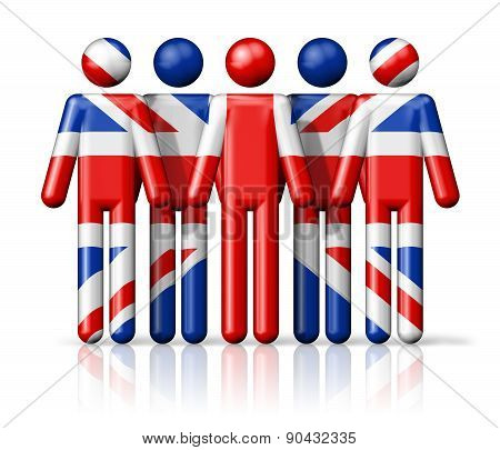 Flag Of United Kingdom, Uk On Stick Figure