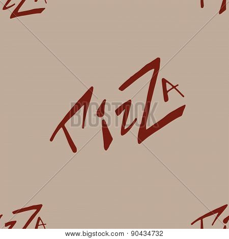 Pizza Pattern Menu Mozzarella Mushroom