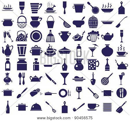 Kitchenware Icons On A White