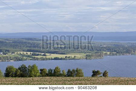 View of the Great-Lake area from a hill.