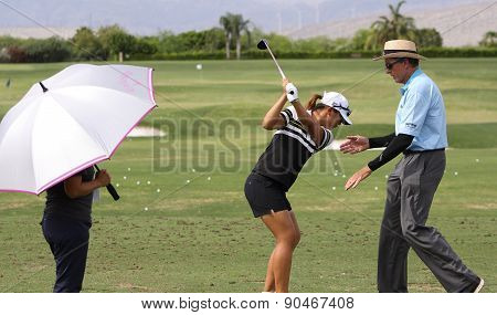 David Leadbetter And Lydia Ko At The Ana Inspiration Golf Tournament 2015