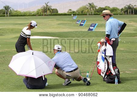 David Leadbetter And Lydia Ko At The Ana Inspiration Golf Tournament 2015