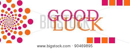 Good Luck Peach Pink Circles Horizontal