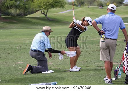 David Leadbetter And Lydia Ko At The Ana Inspiration Golf Tournament 2015