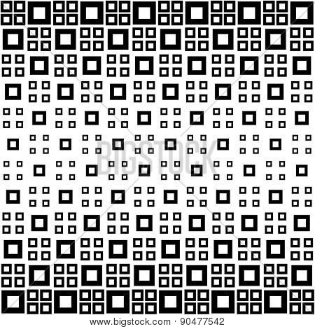 Seamless Square Pattern. Vector Black and White Background