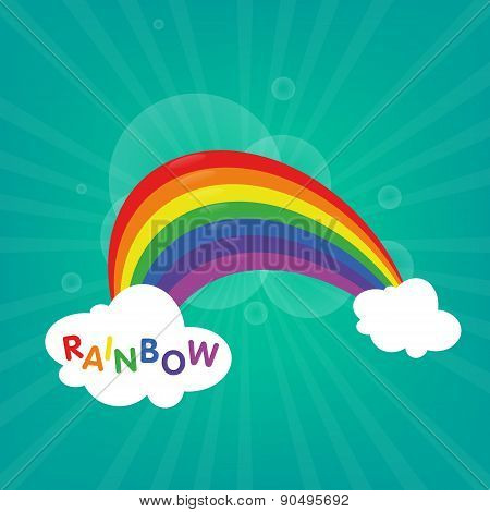 vector symbol of rainbow and clouds