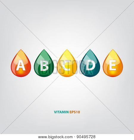 Drop of vitamins  vector illustration