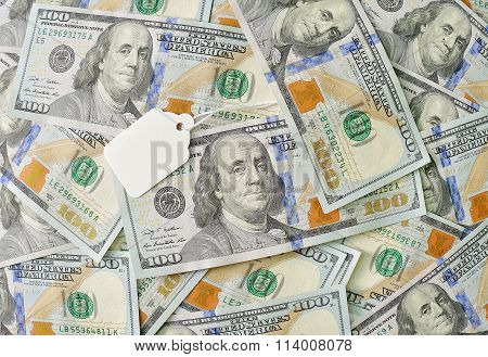 Sticker, Blank On A Background Of Money