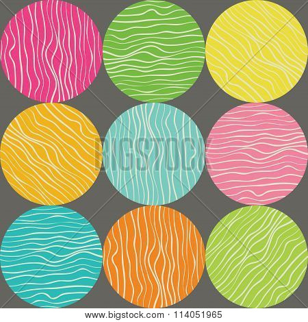 Seamless circle pattern. Hand-drawn background.