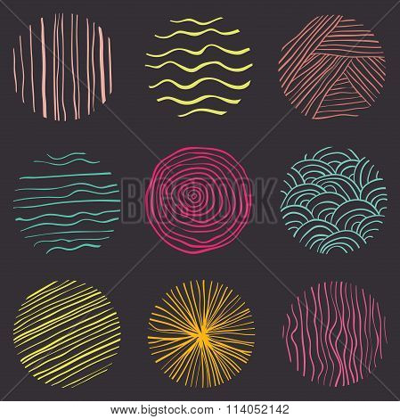 Seamless circle pattern. Hand-drawn background.