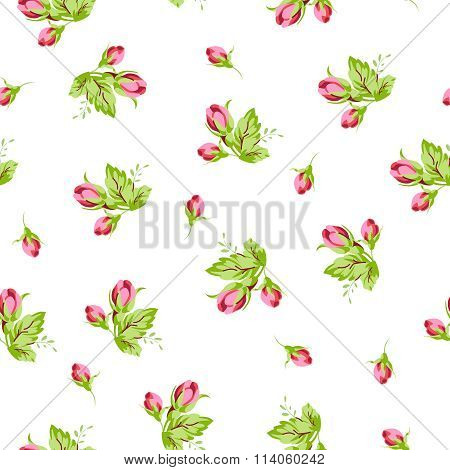 Pattern With Small Buds Roses