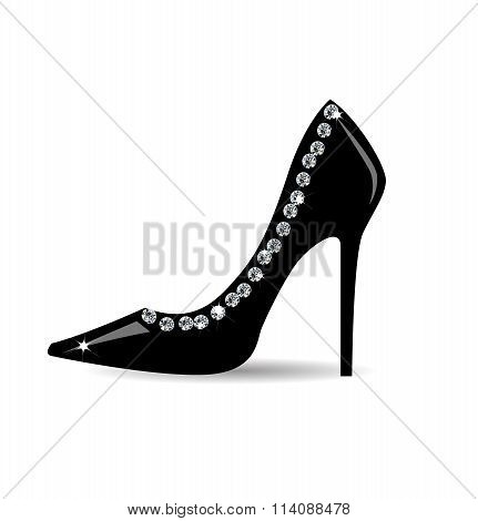 Fashion  black shoe with strass
