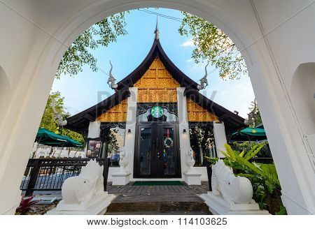 Thailand Lanna style architecture Starbucks