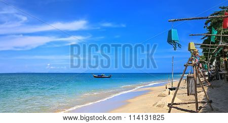 Tropical beautiful beach with crystal clear water on the island of Koh Lanta (Thailand)