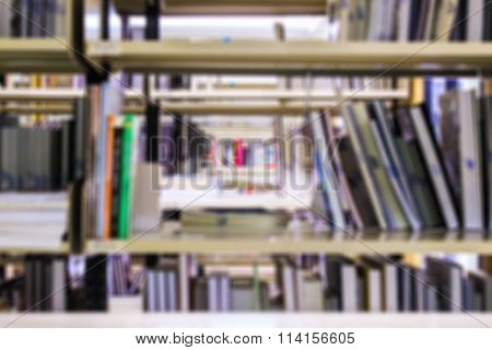 blur immage of books on the library