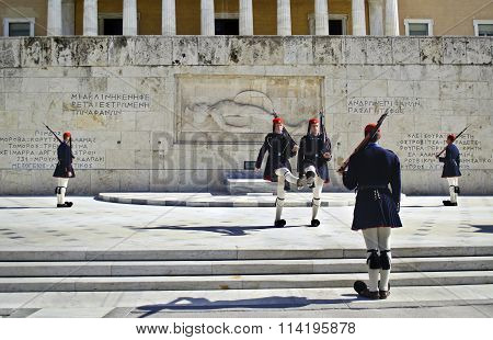 greek evzones in Athens