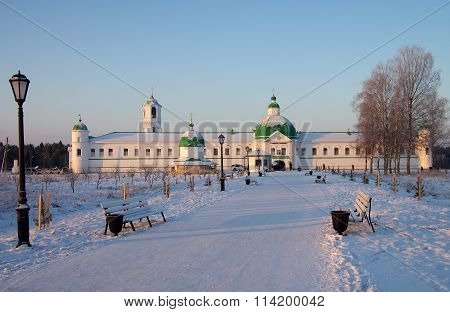 Lodeinoe Pole, Leningrad Oblast, Russia - January, 2016: The Holy Trinity Alexander Svirsky Monaster