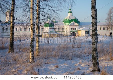 Lodeinoe Pole, Leningrad Oblast, Russia - January, 2016: The Holy Trinity Alexander Svirsky Monaster