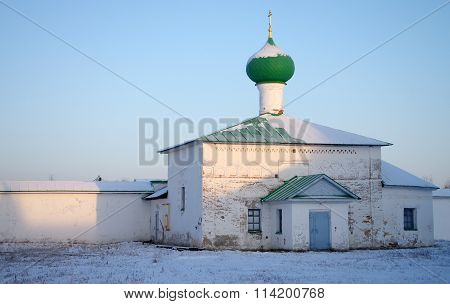 Lodeinoe Pole, Leningrad Oblast, Russia - January, 2016: The Holy Trinity Alexander Svirsky Monaster