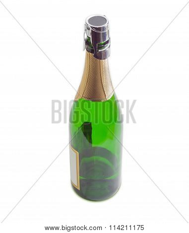 Wine Stopper On A Bottle With Sparkling Wine Closeup